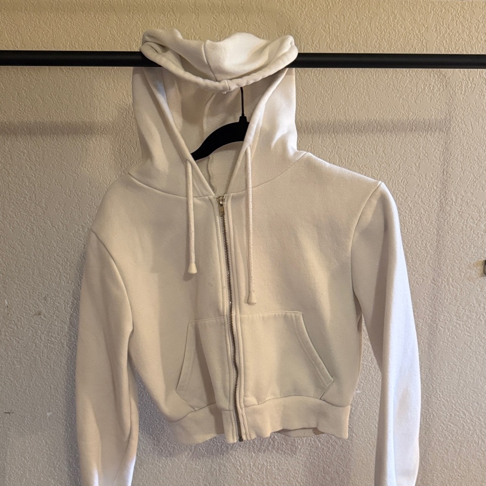 Cropped zip up hoodie